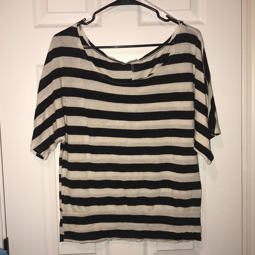 Black and cream loose fit tunic